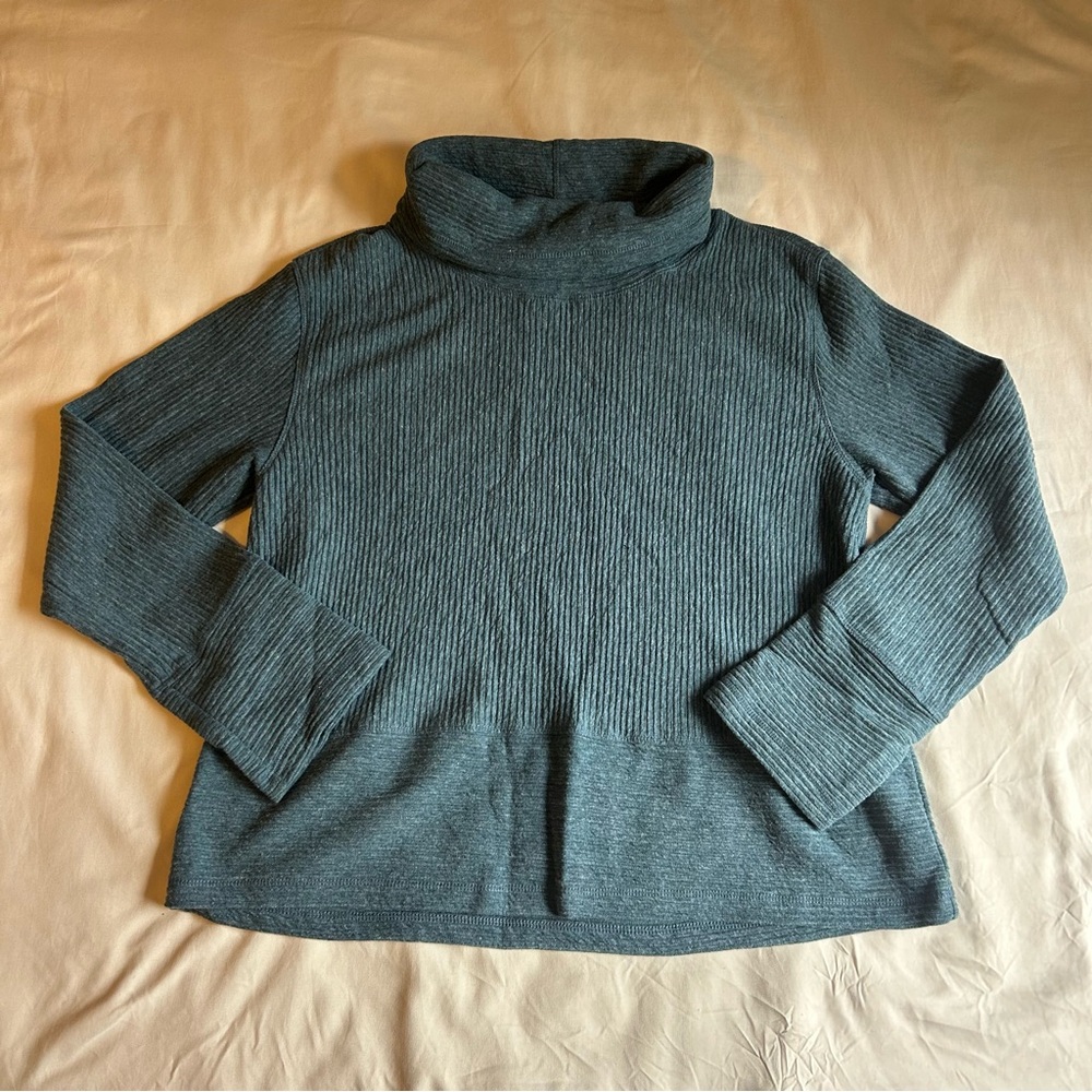 RBX Blue Ribbed Funnel Neck Pullover – Women’s Medium